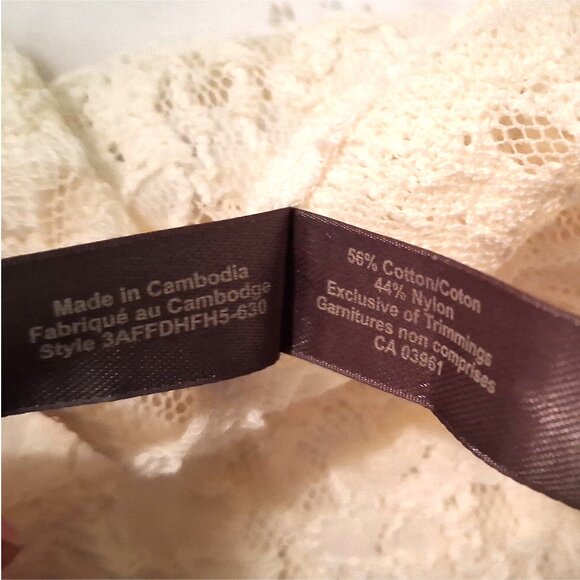 Pale Yellow/Cream Lace Long Sleeve, Denver Hayes, Women's, Large - Picture 5 of 9